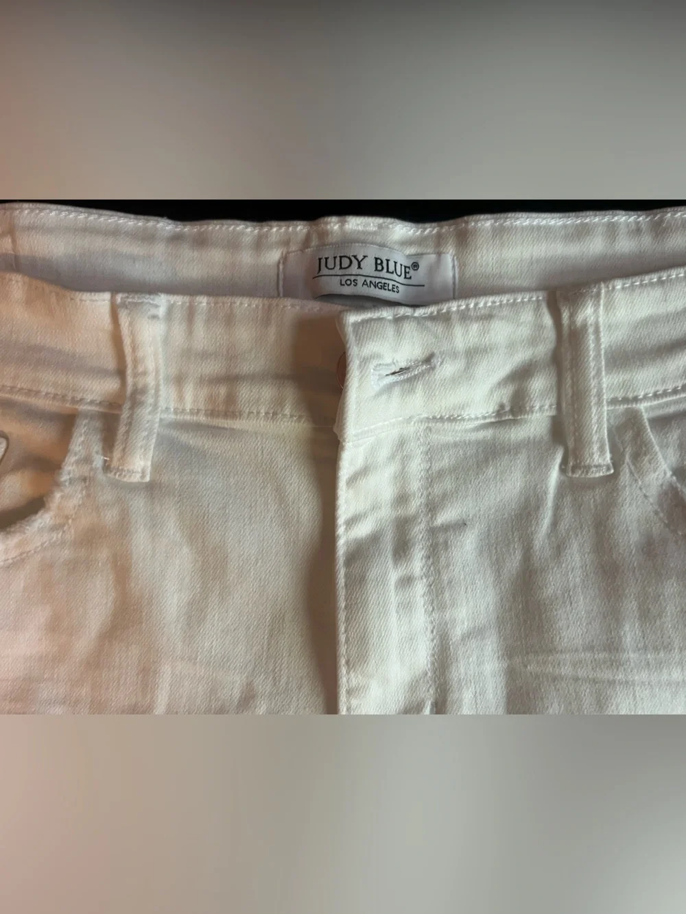 Judy Blue White Distressed Denim Jean Shorts